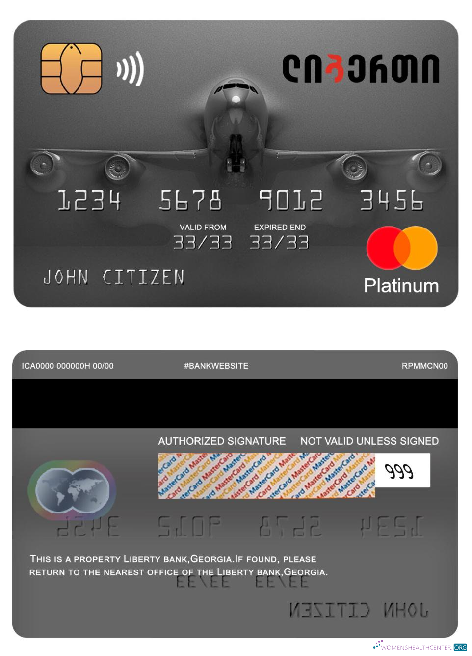Download Georgia Liberty bank mastercard platinum Photoshop template